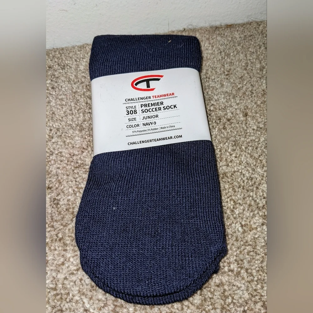 Challenger Teamwear Navy Blue Premier Youth‎ Soccer Sock NWT